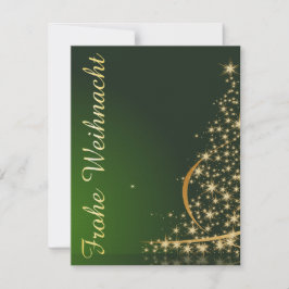 Convite Grünes Weihnachtsmočimit goldenem Weihnachtsbaum