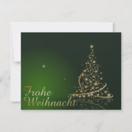 Convite Grünes Weihnachtsmočimit goldenem Weihnachtsbaum