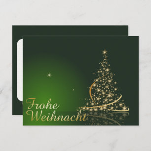 Convite Grünes Weihnachtsmočimit goldenem Weihnachtsbaum