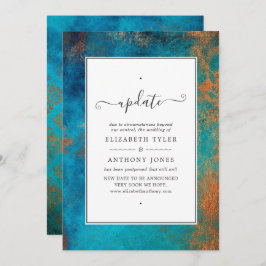 Convite Grunge Copper Patina e Turquoise Wedding Update