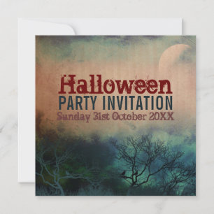 Convite Grunge da Lua de Halloween