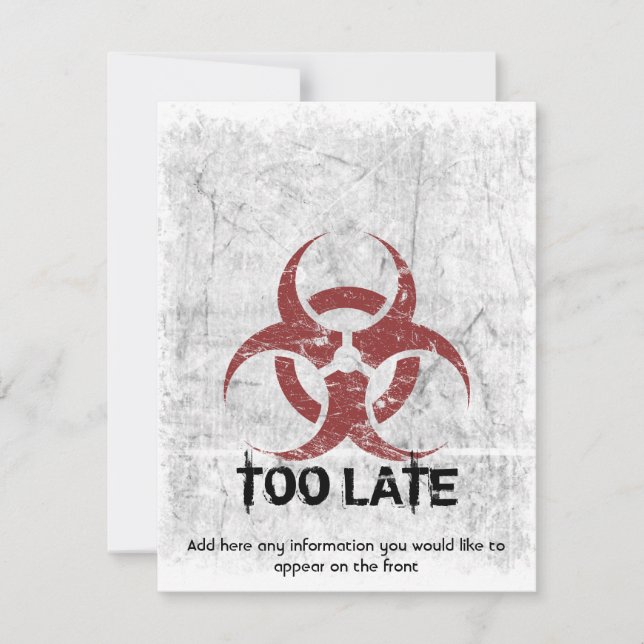Convite Grunge do Biohazard do modelo customizável (Frente)