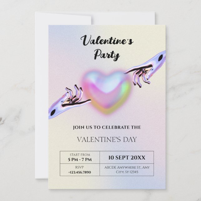 Convite Grunge y2k coração (Frente)