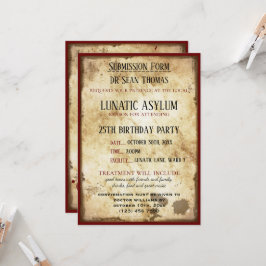 Convite Grungy Lunatic Asium Birthday