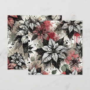 Convite Grungy Poinsettia Imprimível Sketches