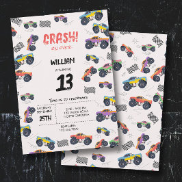 Convite Grupo Colorido de Aniversários de criança de Monst