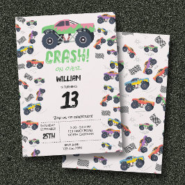 Convite Grupo Colorido de Aniversários de criança de Monst