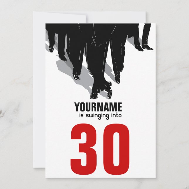 Convite Grupo de aniversário de 30 anos de Swingers Rat Pa (Frente)