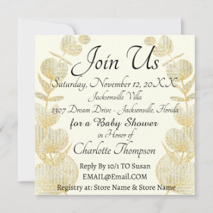 Convite Grupo de Chás de fraldas Neutro para o Gênero Eleg