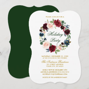 Convite Grupo de Partido Feriado Floral de Aquarela Elegan
