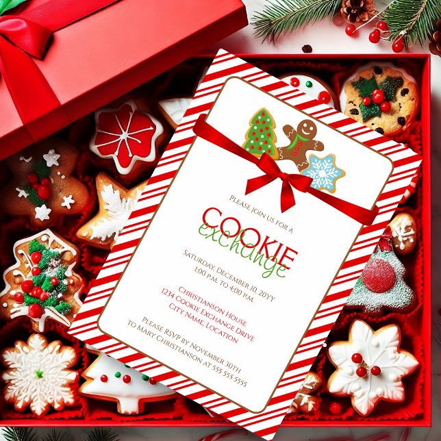 Convite Grupo de troca de cookies (Invite friends and family to swap delicious treats with this eye-catching design.)