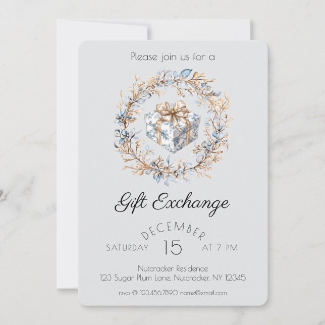 Convite Grupo de troca de presentes do quebra-cabeça de ág (Frente)