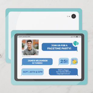 Convite Grupo Online Vídeo Chat Tablet Texto Grupo Grupo 