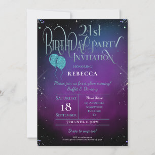 Convite Grupo Puro de Script Decorativo Glam aniversário 