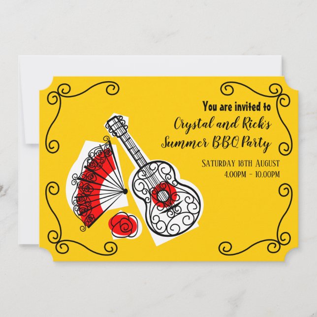 Convite Grupos de Souvenirs espanhóis horizontal (Frente)