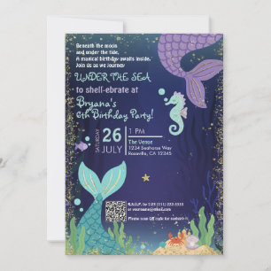 Convite Gruta Reluzente Debaixo do Mar Aniversário das Ser