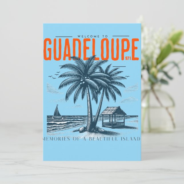 Convite Guadeloupe 971: Souvenirs Tropicales  (Em pé/Frente)