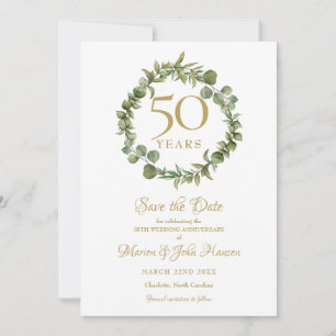 Convite Guarda a data do 50º aniversário de casamento com 