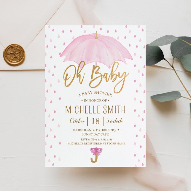 Convite Guarda-chuva de Amor Sprinkle Baby Shower (Criador carregado)