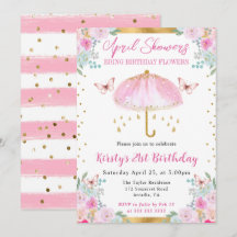 Guarda-chuva de Aniversário de 21 anos Rosa Dourad