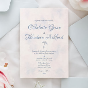 Convite Guarda-chuva de Romance em Dia Chuvoso Casamento A