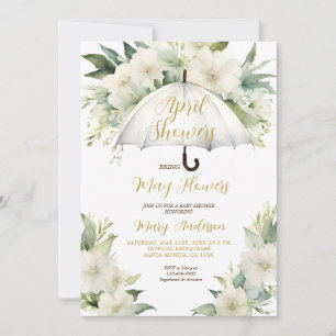 Convite Guarda-chuvas Chás trazem flores de maio