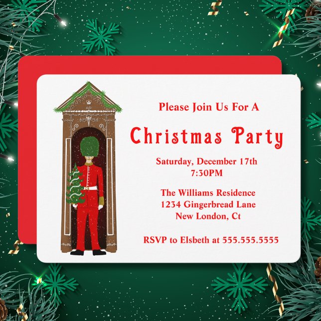 Convite Guarda Real De Natal Com Casa De Gingerpão (Criador carregado)