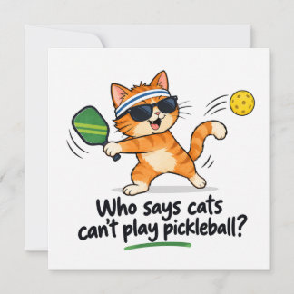 Convite Guardanapos de Gato Engraçados de Pickleball | Que