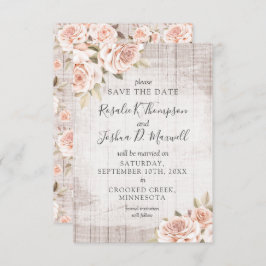Convite Guardar A Data Da Madeira Rústica E A Placa De Ros