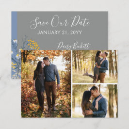 Convite Guardar A Data Da Margarida Botânica Floral 3 Cart