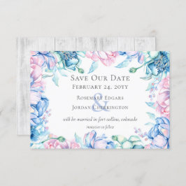 Convite Guardar A Data Da Placa De Madeira Floral E Rústic