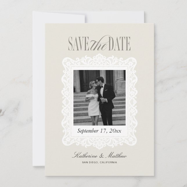 Convite Guardar a Data de Casamento com Foto (Frente)
