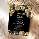 Convite Guardar a Data do aniversário de 40 anos Dourado P<br><div class="desc">Crie o seu próprio Convite para Salvar a Data do aniversário de 40 anos Dourado Preto! Personalize esta design com seu próprio texto. Você pode personalizar ainda mais este design selecionando o botão "Editar Detalhes",  se desejar.</div>