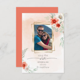 Convite Guardar a Data do Quadro de Fotografias da Flor Co