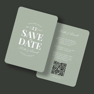 Convite Guardar a Data QR Código de Casamento do Site Verd
