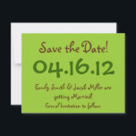 Convite Guardar Verde limão de Data e Marrom<br><div class="desc">Avise seus hóspedes sobre seu dia especial!</div>