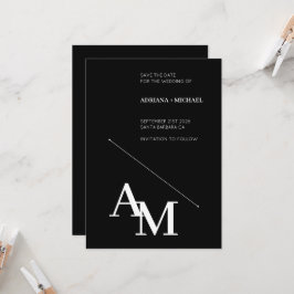 Convite Guarde a Tipografia Branca de Datas a Preto