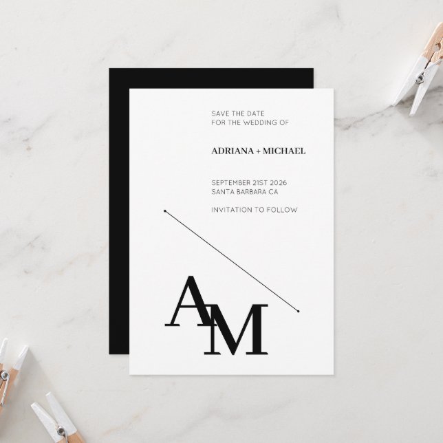 Convite Guarde a Tipografia em Negrito com Data em Branco (Frente/Verso In Situ)