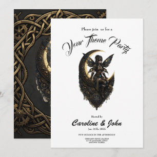 Convite Guardiã Fada Steampunk.