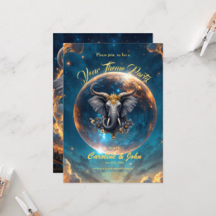Convite Guardião Coroado do Portão Celestial o elefante