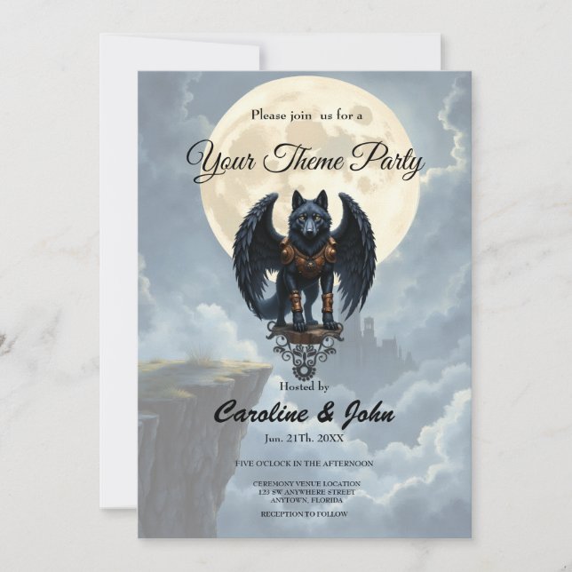 Convite Guardião da Lua – O Lobo de Asa Preta. (Frente)