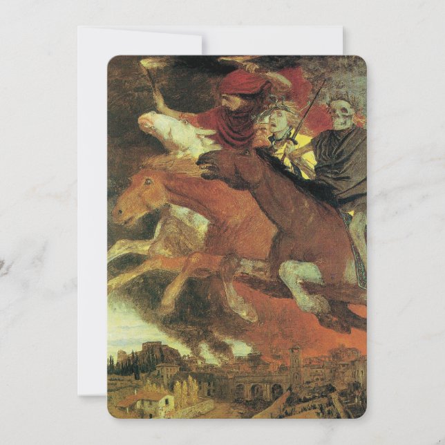 Convite Guerra de Arnold Bocklin, Vintage Halloween (Frente)