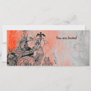 Convite GUERRAS GÓTICAS, preto, branco e vermelho