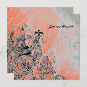 Convite GUERRAS GÓTICAS, preto e branco, papel prateado ve