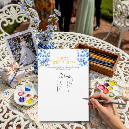 Convite Guess the Dress Bridal Shower Blue game