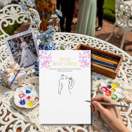 Convite Guess the Dress Bridal Shower Pink game