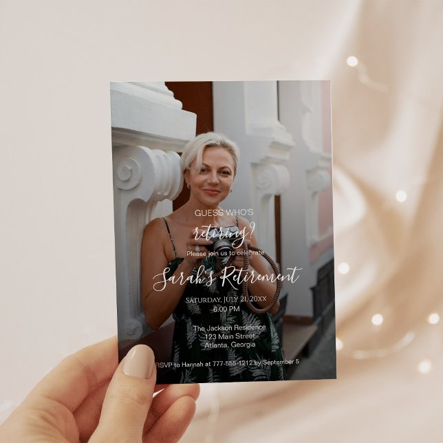 Convite Guess Who's Retiring? Female Photo Invitation (Criador carregado)