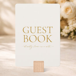 Convite Guest Book Sign – Elegant Gold Wedding Card