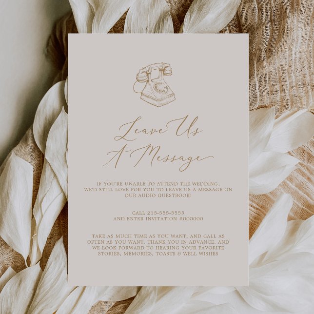 Convite Guestbook De Áudio De Casamento De Creme Dourado D (Delicate Gold Cream Wedding Audio Guestbook Invitation)