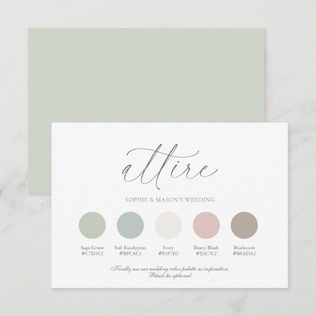 Convite Guia de Paleta de Cores de Casamento (Frente/Verso)